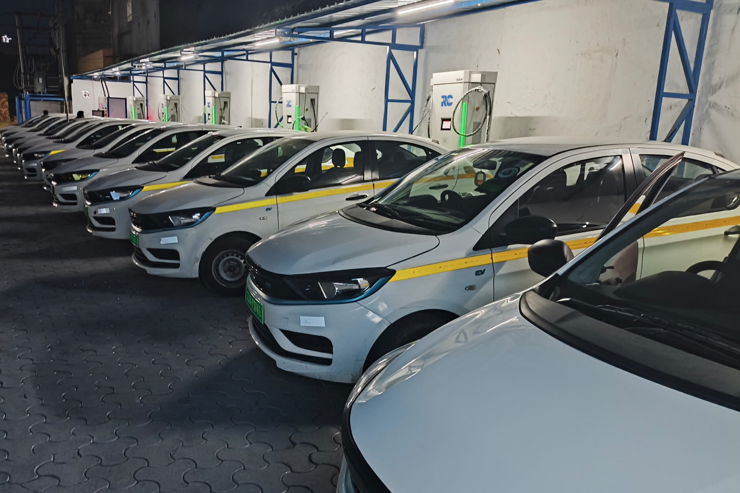 Electric vehicles at a Reliable Charge charging hub