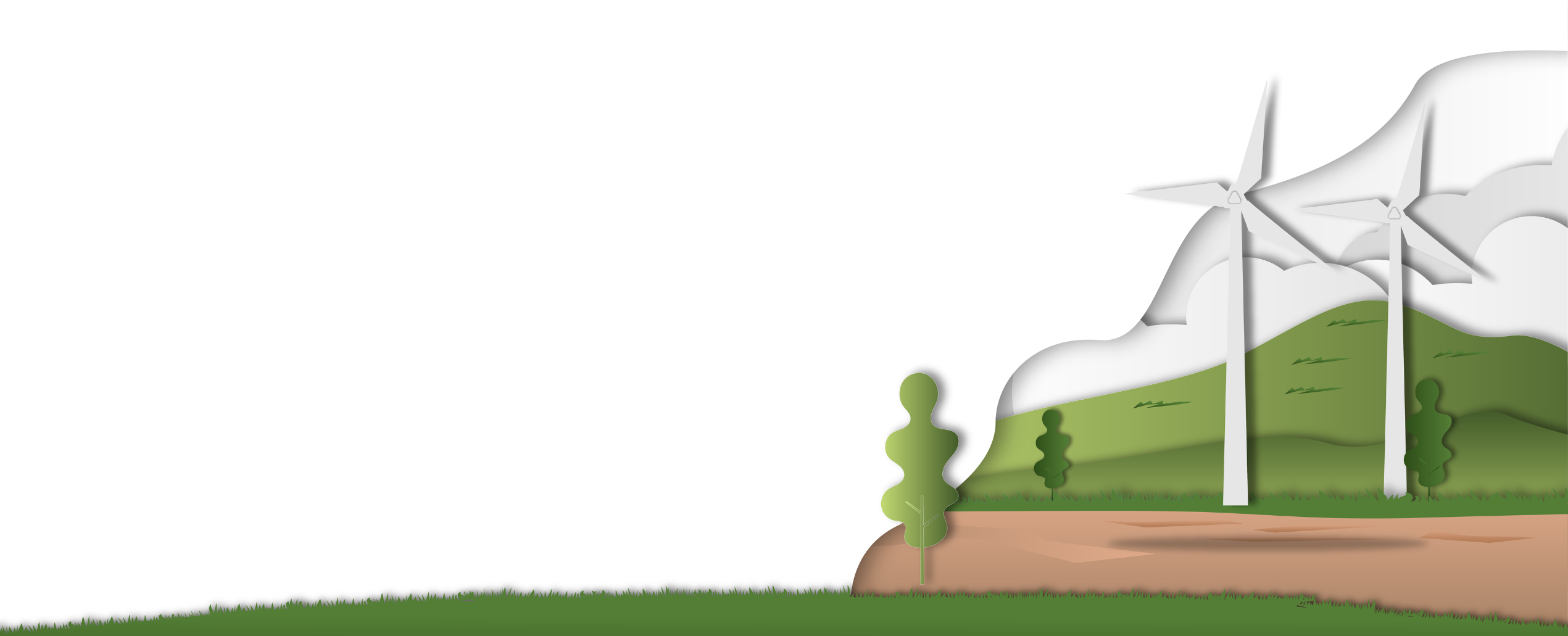 Wind turbines and green landscape representing clean renewable energy for Reliable Charge EV charging network in India